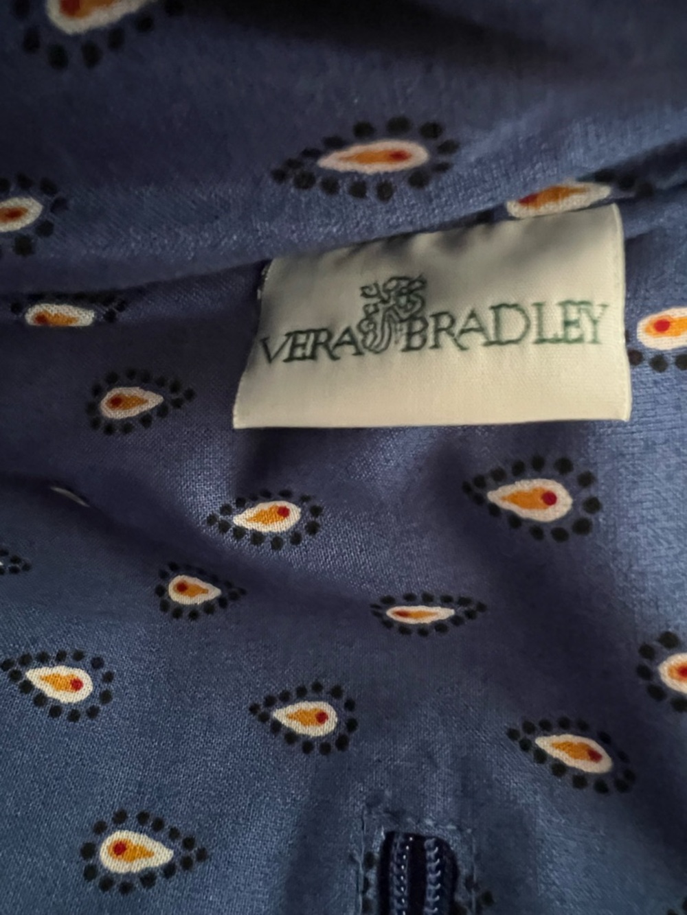 Vera Bradley Vntg French Blue Shoulder Bag, Detachable Long Strap & Coin Pouch - Picture 6 of 8